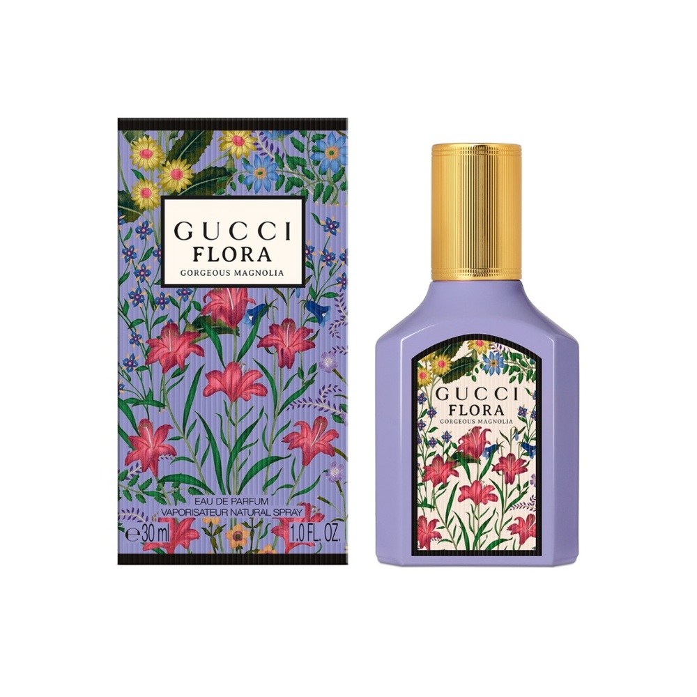 Gucci Flora Gorgeous Magnolia Eau de Parfum in Purple with Gold Cap